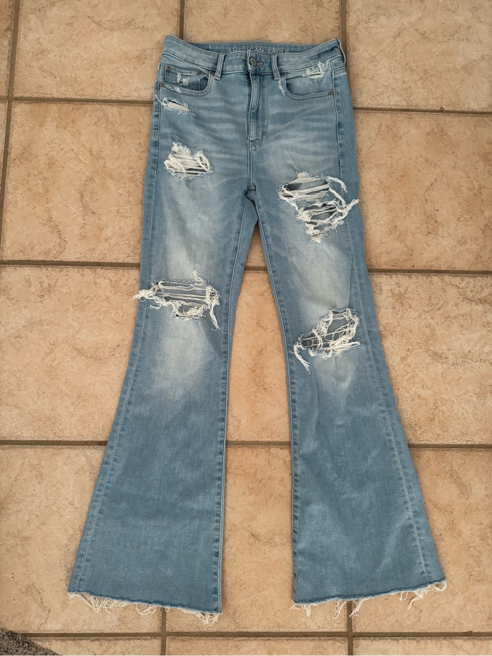 American Eagle Super Stretch Distressed Jeans Denim Women’s Size 6R High Rise